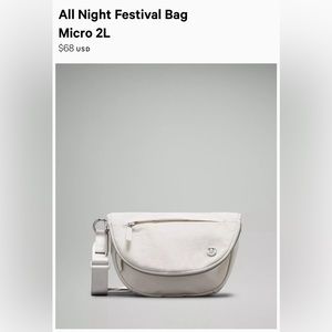 Lululemon festival bag micro gray/silver *rare* color
